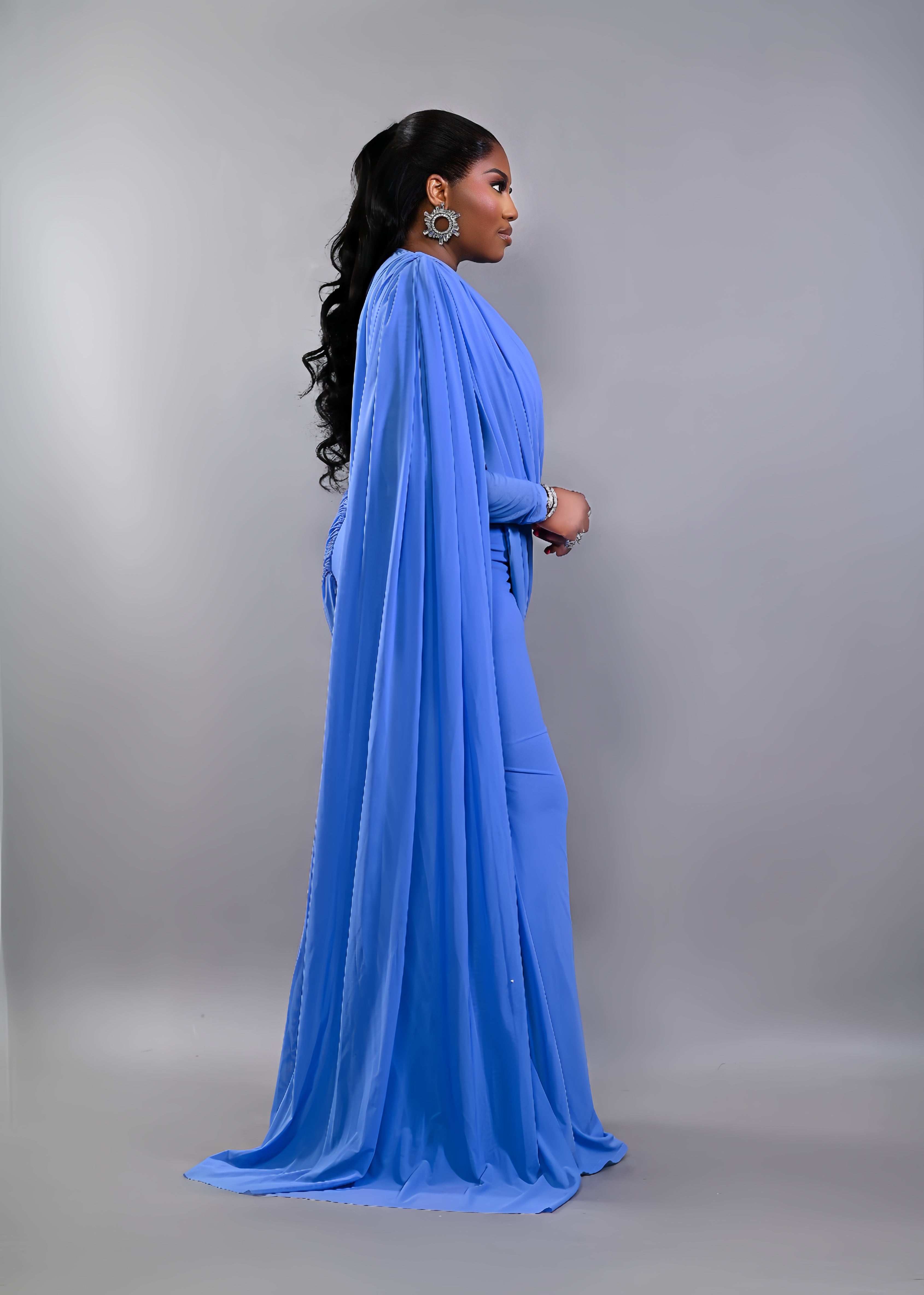 DEEP BLUE MESH DRESS (INNER INCLUDED)