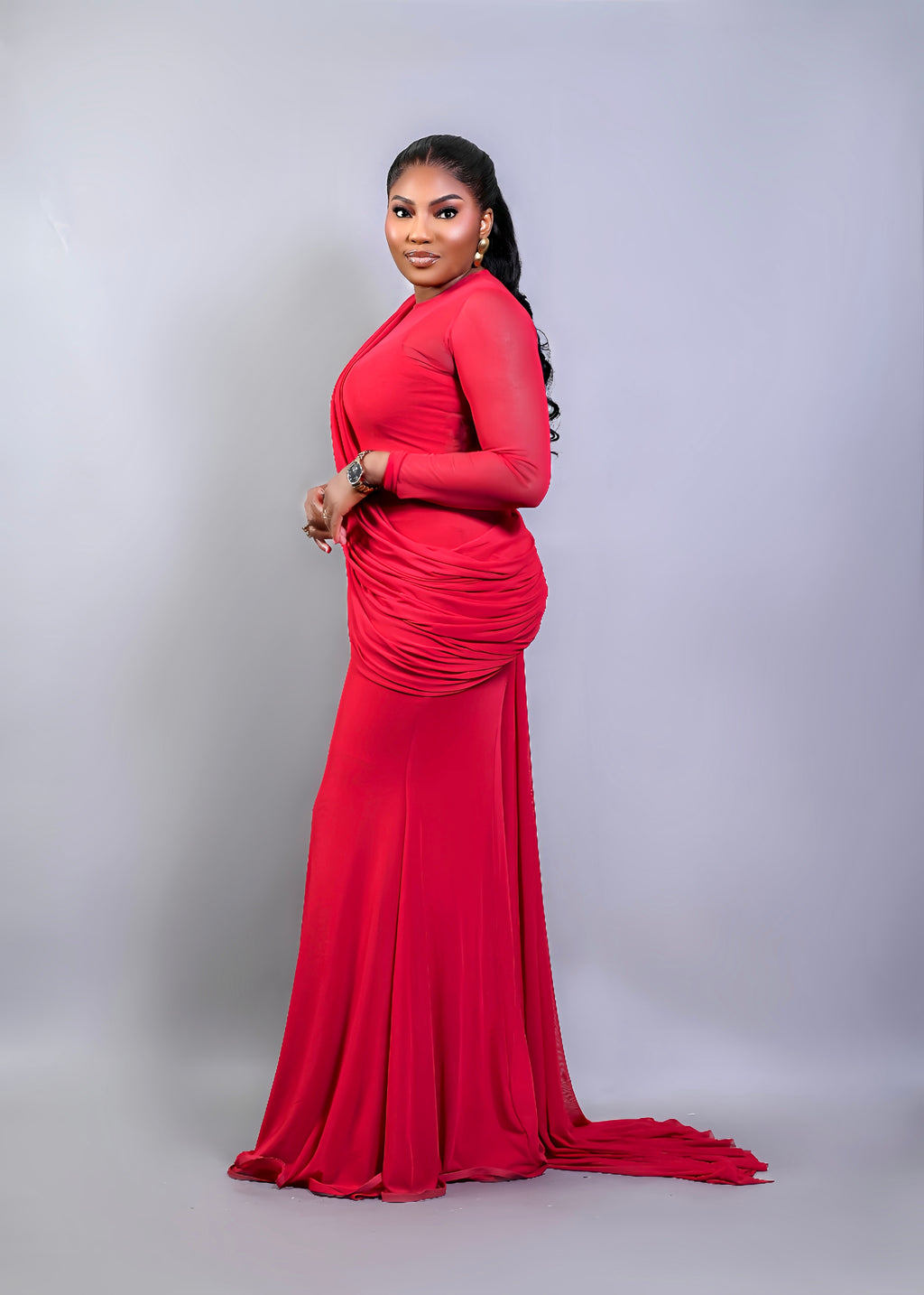 RED MESH DRESS (INNER INCLUDED)