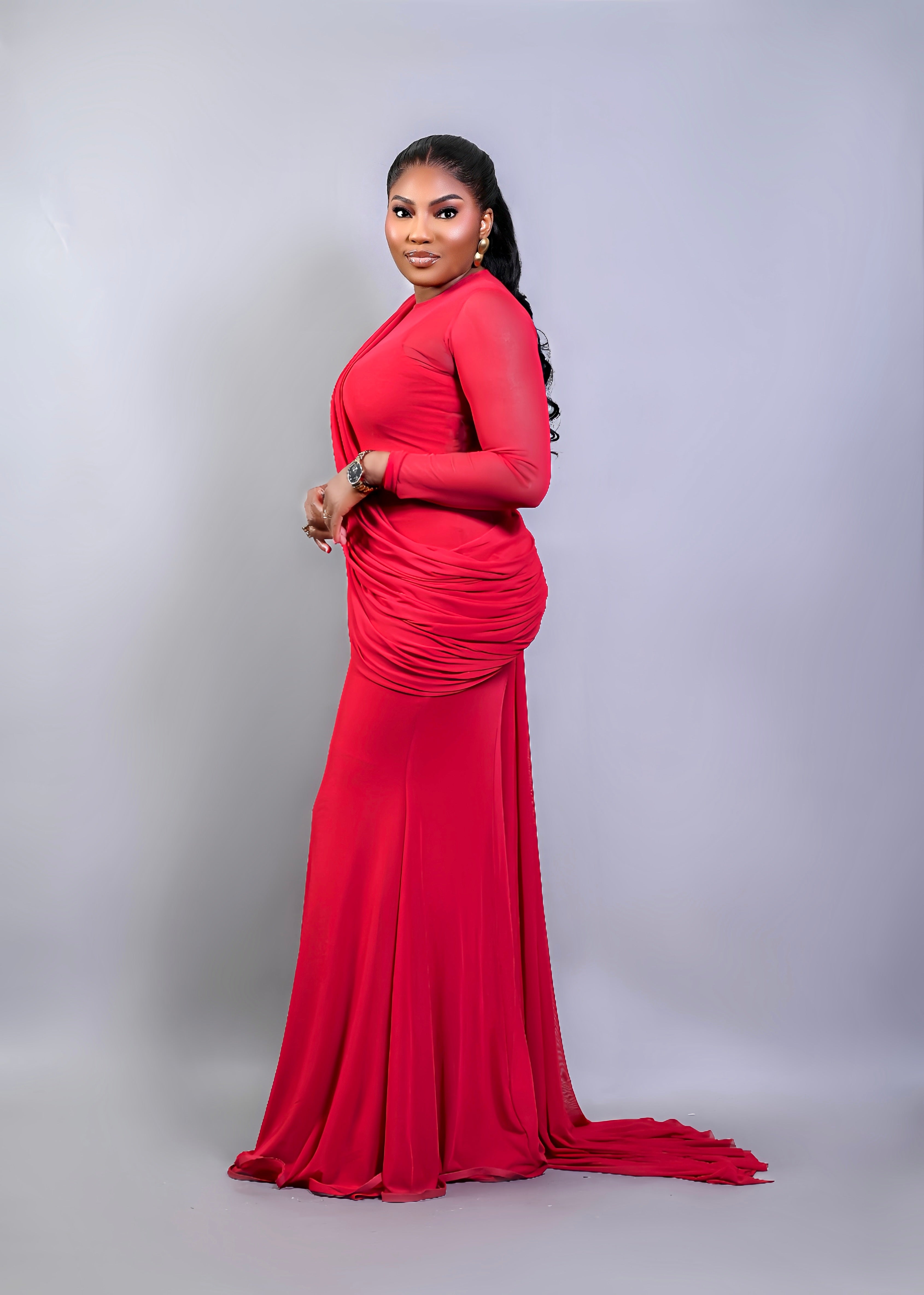 RED MESH DRESS (INNER INCLUDED)