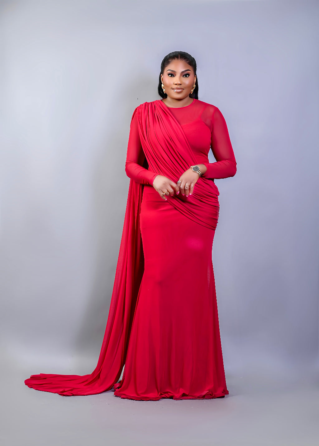RED MESH DRESS (INNER INCLUDED)