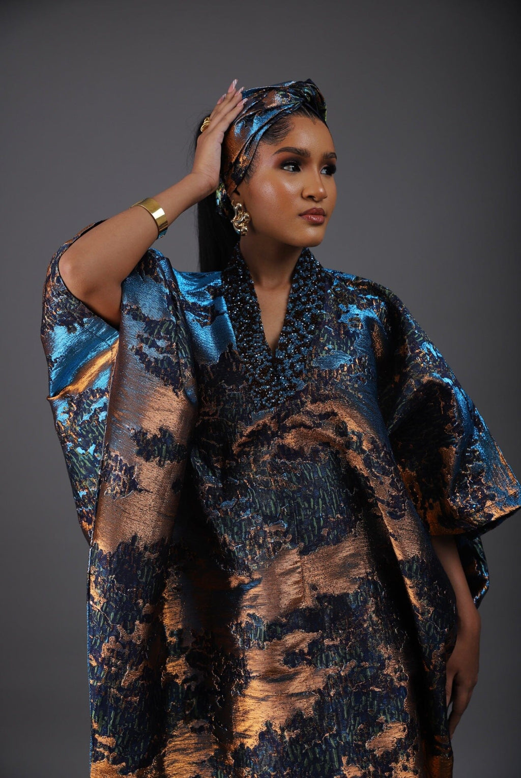 Awuke 2.0 Brocade Beaded Damask Boubou