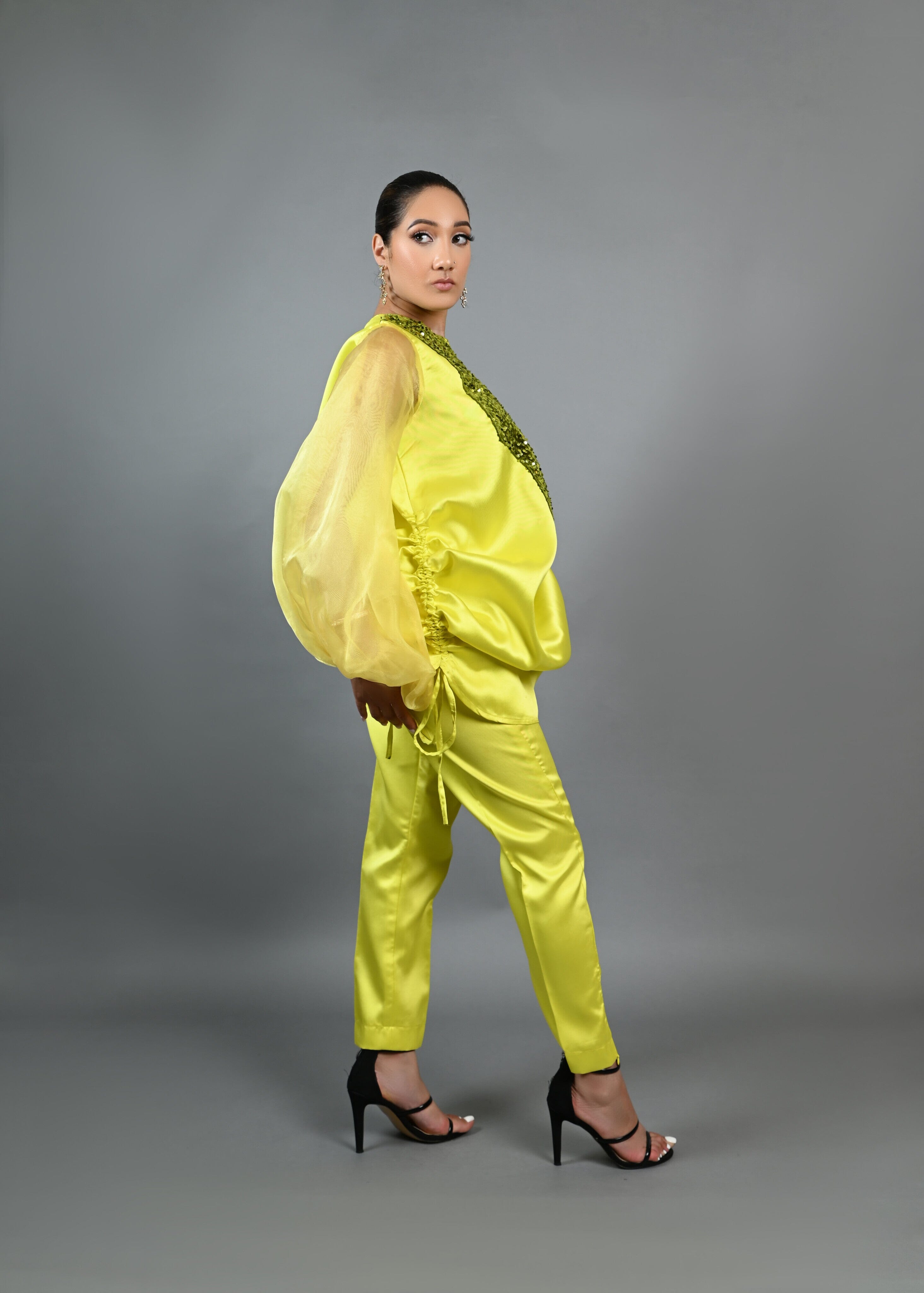 Boss Set Straight pants and long Tunic Top (Neon)