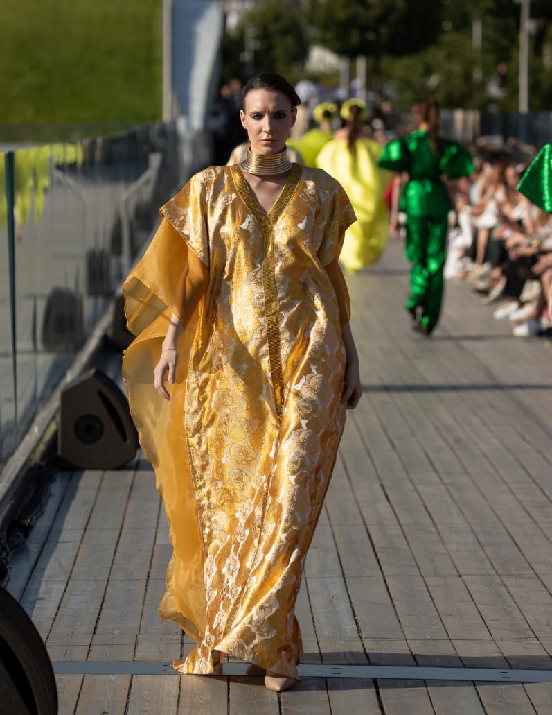 Jies Damask Boubou kaftan dress