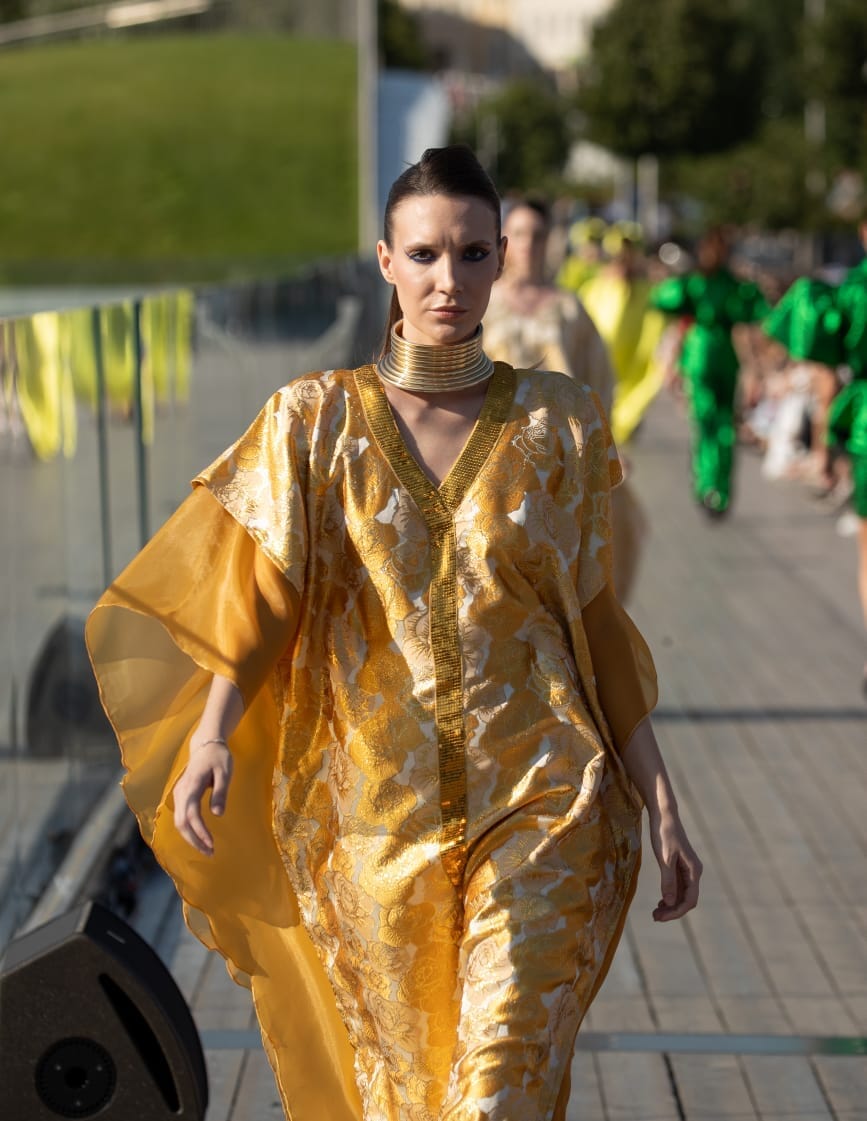 Jies Damask Boubou kaftan dress